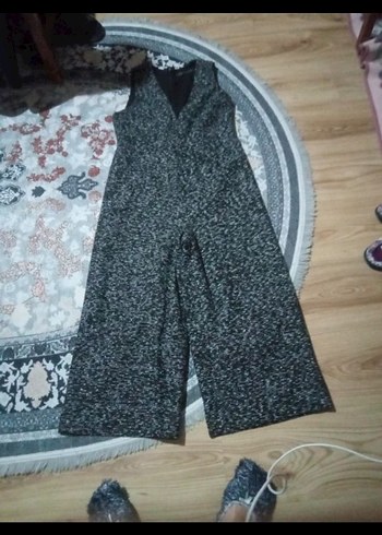 ZARA Siyah kendinden SİMLİ Kemerli Uzun Tulum - Görsel 7