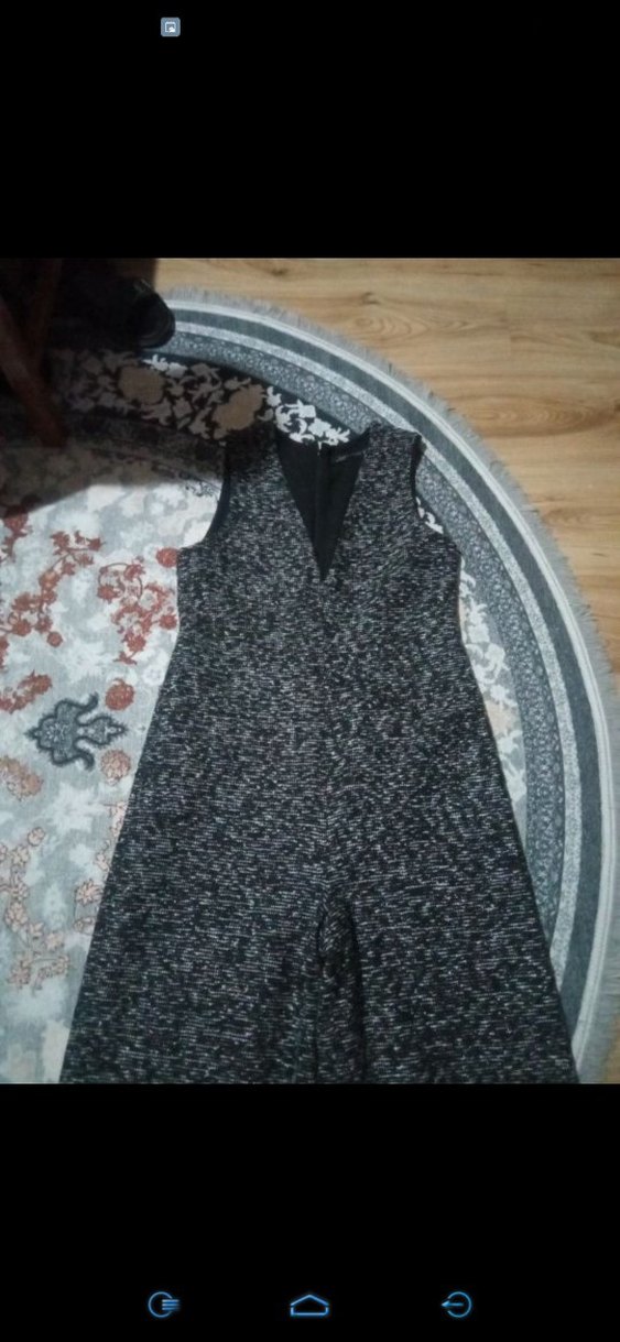 ZARA Siyah kendinden SİMLİ Kemerli Uzun Tulum - Görsel 4