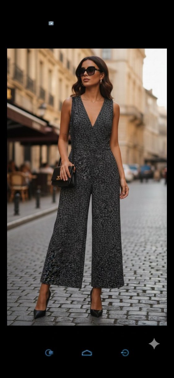 ZARA Siyah kendinden SİMLİ Kemerli Uzun Tulum - Görsel 2