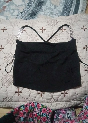 Siyah Bantlı Mini Gotik Büstiyer - Görsel 2