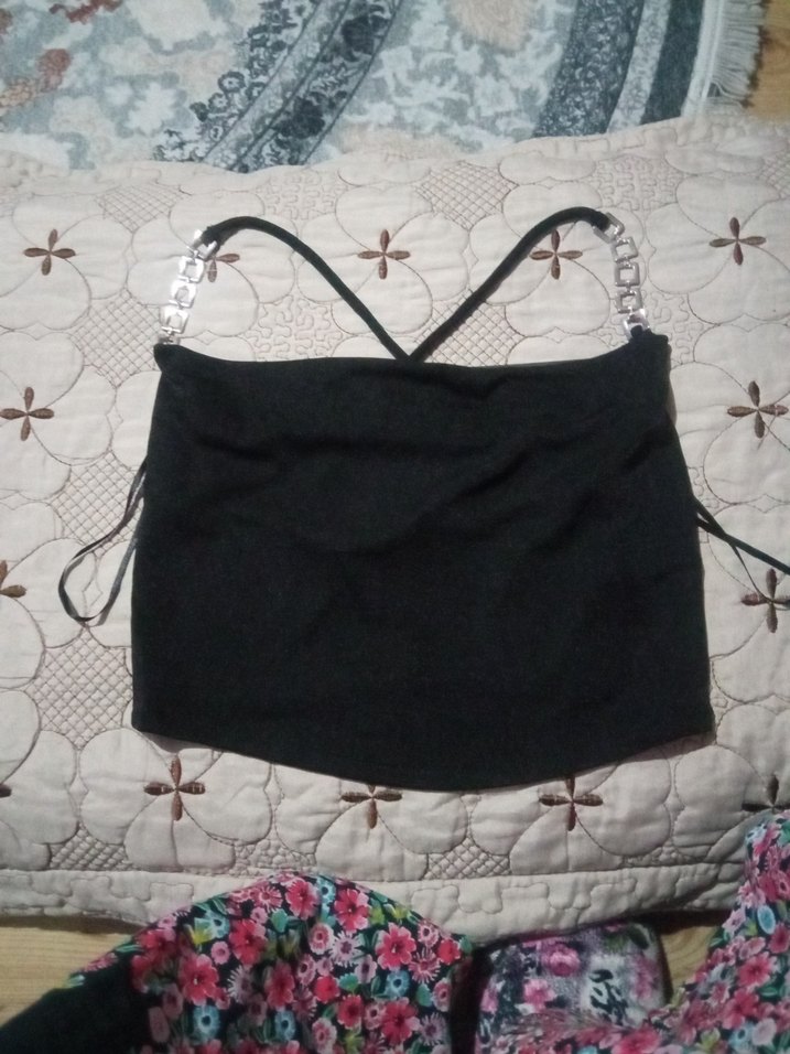 Siyah Bantlı Mini Gotik Büstiyer - Görsel 2