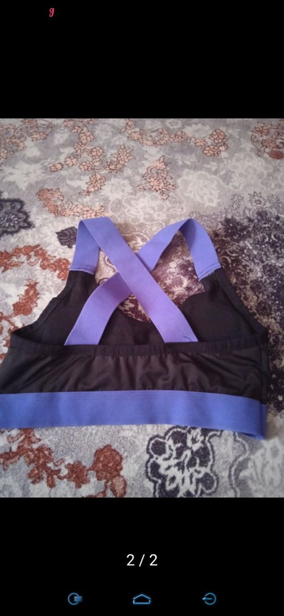 Mor Bantlı Kısa Spor Sütyeni - Görsel 3