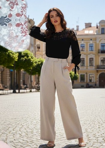 Dantel Detaylı Siyah Bohem Bluz - Görsel 4