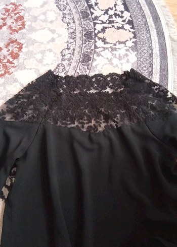 Dantel Detaylı Siyah Bohem Bluz - Görsel 9