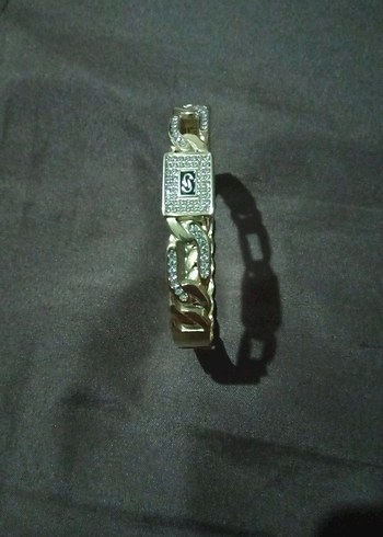 Zincir Detaylı Altın Renk Kadın Bileklik - Görsel 2