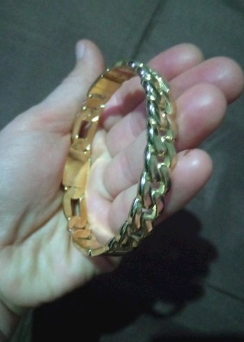 Zincir Detaylı Altın Renk Kadın Bileklik - Görsel 7