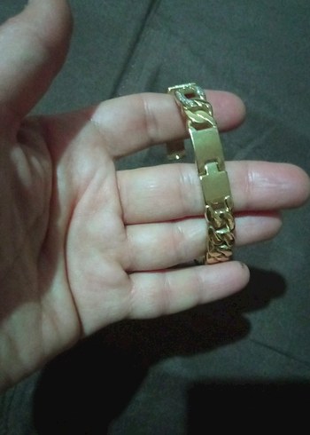 Zincir Detaylı Altın Renk Kadın Bileklik - Görsel 5