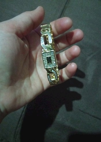 Zincir Detaylı Altın Renk Kadın Bileklik - Görsel 6