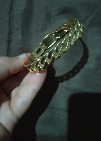 Zincir Detaylı Altın Renk Kadın Bileklik - Görsel 3