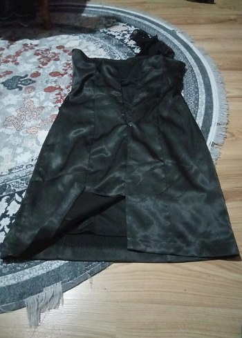 Siyah Drapeli Tek Omuzlu Abiye Elbise - Görsel 6