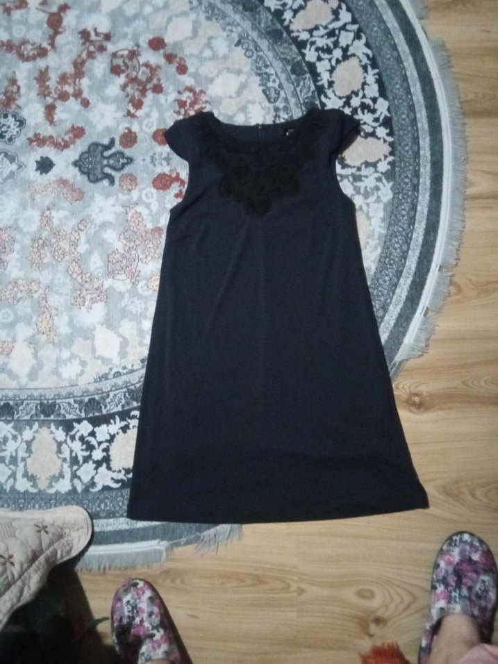 MANGO Siyah V Yakalı Midi Kadın Elbise - Görsel 4