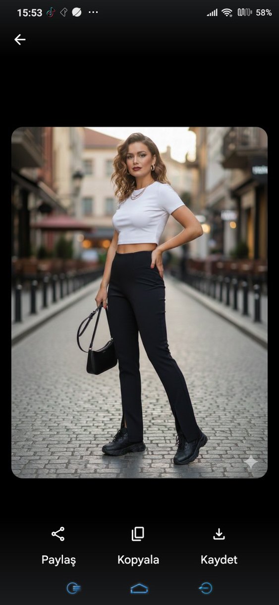 QUZU Siyah Kadın Ofis Kumaş Pantolon - Görsel 2