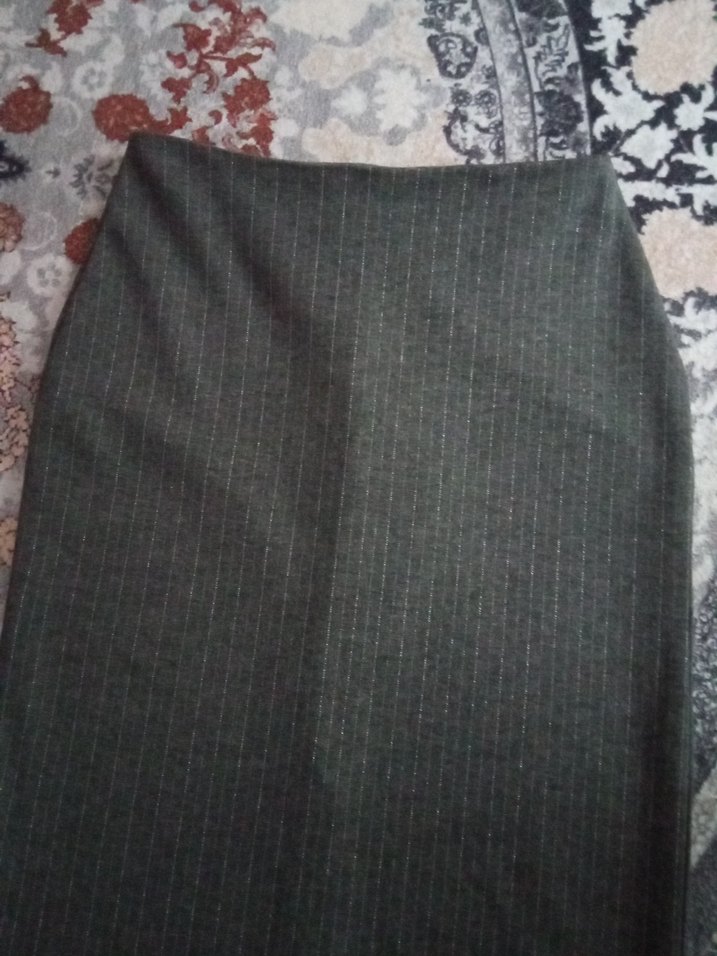 KOTON Gri Pliseli Uzun Kalem Etek - Görsel 4