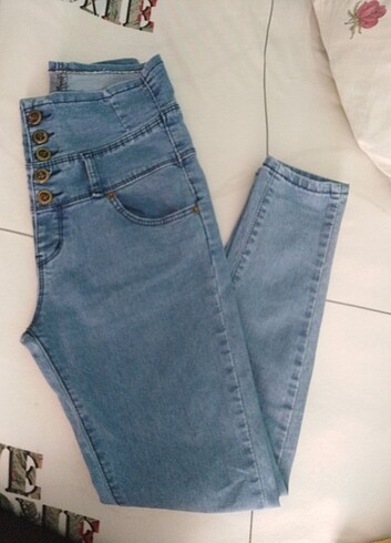 Düğmeli jean kot pantalon