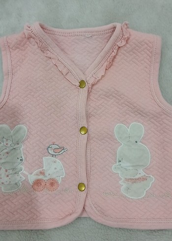 Pembe Nakışlı Çocuk yelek - Görsel 3