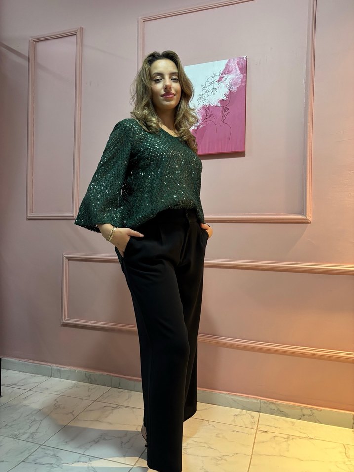 Zara Kadın Uzun Kollu Yüksek Yakalı Ofis Elbisesi - Görsel 3