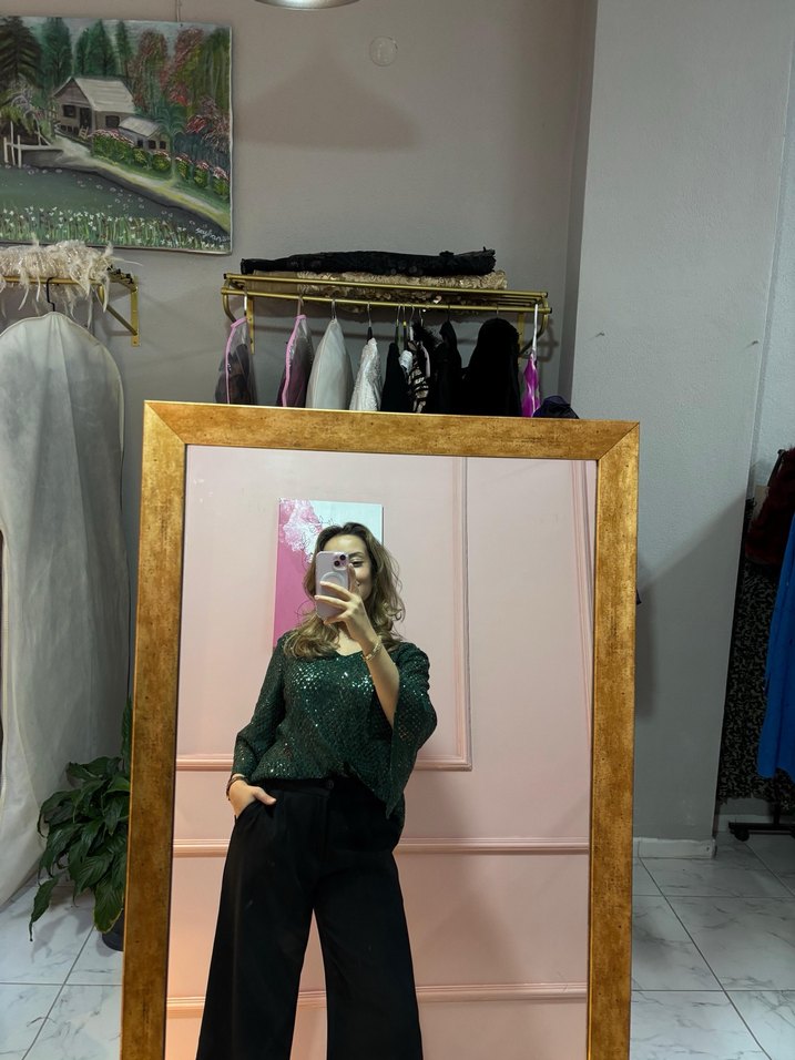 Zara Kadın Uzun Kollu Yüksek Yakalı Ofis Elbisesi - Görsel 5