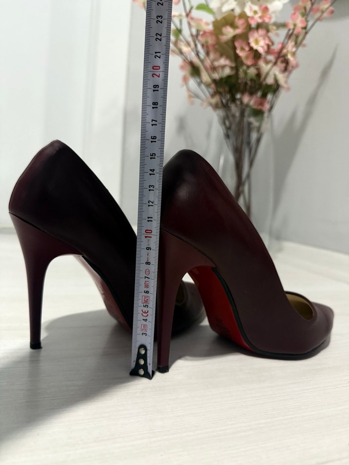 Bordo Deri Stiletto Topuklu Kadın Ayakkabı - Görsel 4