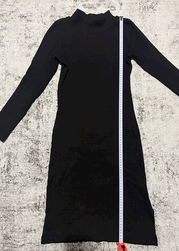 Kürklü Siyah Uzun Kollu Uzun Elbise - Görsel 8