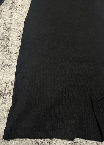 Kürklü Siyah Uzun Kollu Uzun Elbise - Görsel 4