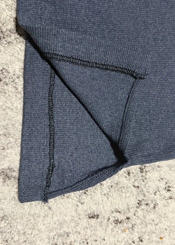 Fitilli midi örme  Uzun Kollu Yüksek Yakalı İnce Elbise - Görsel 5