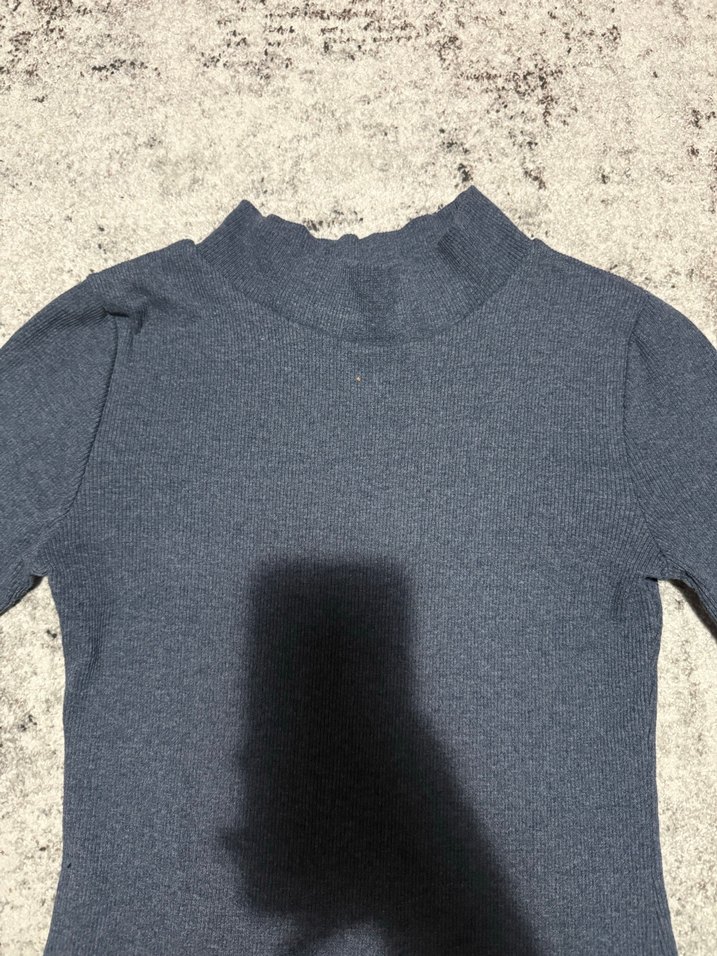 Fitilli midi örme  Uzun Kollu Yüksek Yakalı İnce Elbise - Görsel 2