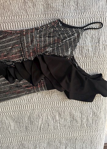 Siyah Tek Omuzlu Payetli Abiye Elbise - Görsel 4