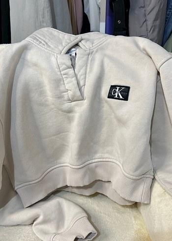 Gri Düğmeli Kadın Sweatshirt