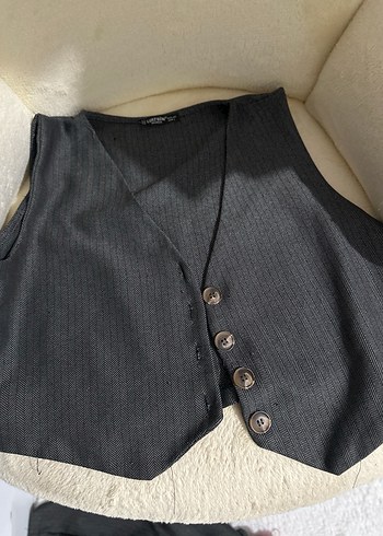 Düğmeli yelek - pantolon