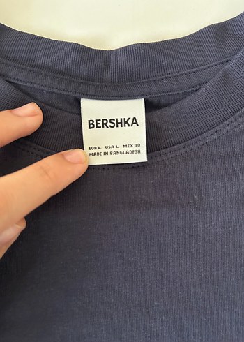 Bershka Navy Baskılı Kısa Kollu tişört