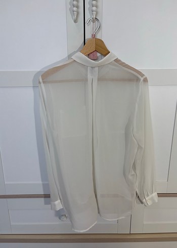38 Beden beyaz Renk H&M Beyaz Transparan Gömlek