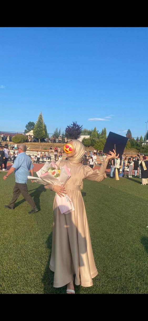 Camel Renkli Uzun Kol Drapeli Kadın Elbise Ve Şal - Görsel 2