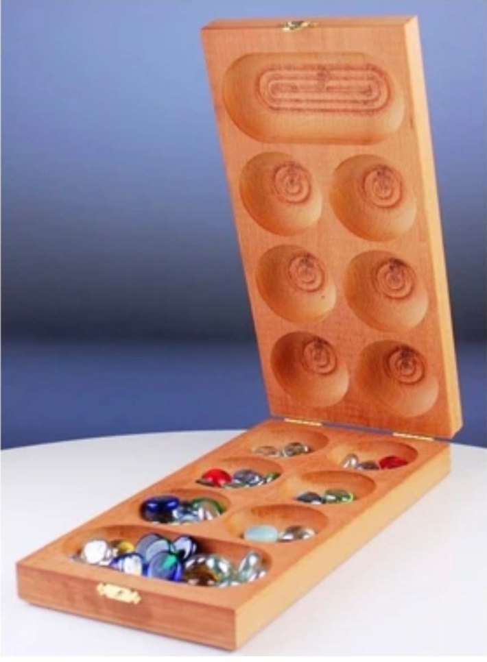 Ahşap Mangala Tahtası ve Renkli Taşlar - Görsel 2
