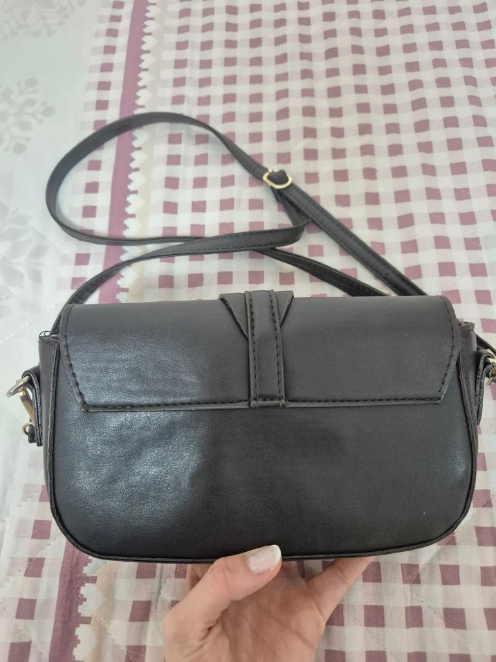 Kahverengi Deri Tokalı Kadın Çanta - Görsel 4