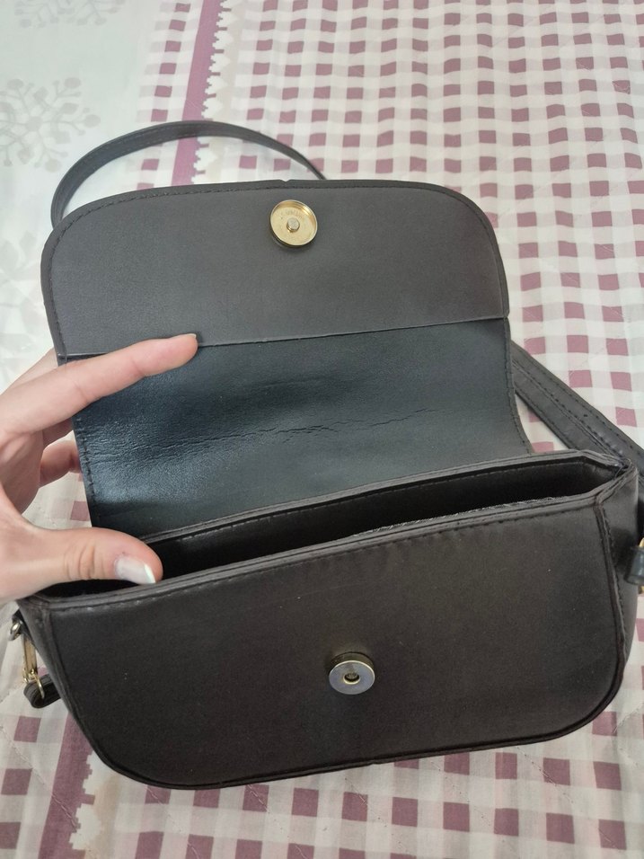 Kahverengi Deri Tokalı Kadın Çanta - Görsel 3