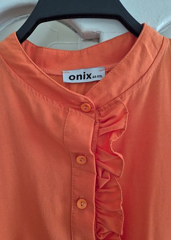 Uzun Turuncu Fırfırlı Bohem Elbise - Görsel 5