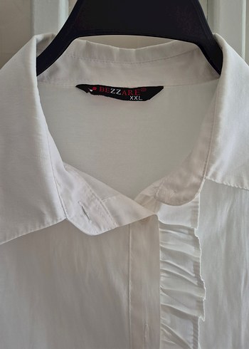 Kadın Beyaz Keten Fırfırlı Gömlek - Görsel 4