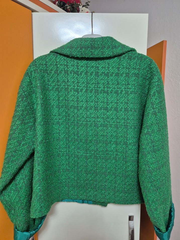 Düğmeli Yeşil Mini Kadın Blazer - Görsel 3