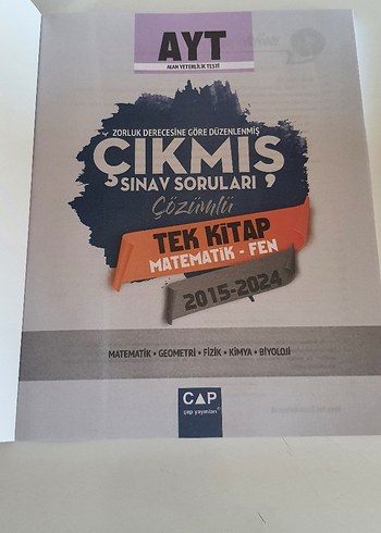  AYT Çıkmış Sınav Soruları ÇAP Yayınları 2015-2024