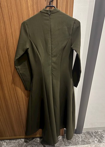 Kemerli Haki Kadın Uzun Kaban - Görsel 2