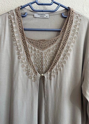 V Yaka Bej Bohem Kadın içli dışlı takım - Görsel 4