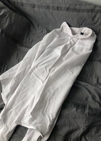 Mavi Beyaz Uzun Kollu Keten Gömlek - Görsel 5