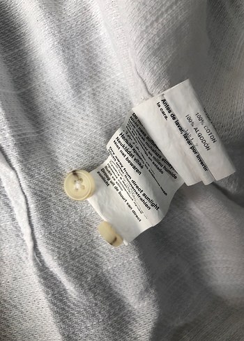 Mavi Beyaz Uzun Kollu Keten Gömlek - Görsel 9