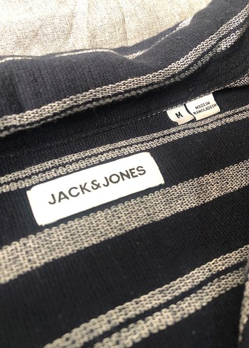 Jack&Jones Lacivert Çizgili Kısa Kollu Keten Gömlek - Görsel 3
