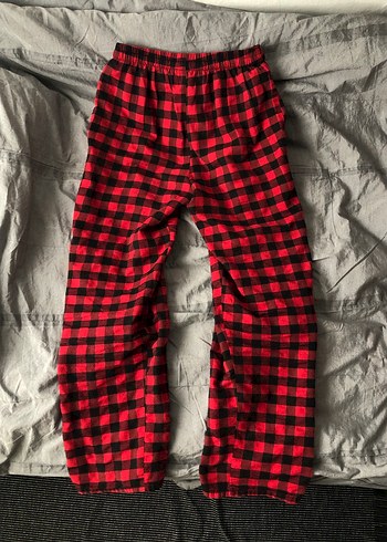 Kırmızı Ekoseli Rahat Pijama Altı - Görsel 11