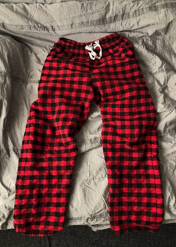 Kırmızı Ekoseli Rahat Pijama Altı - Görsel 9