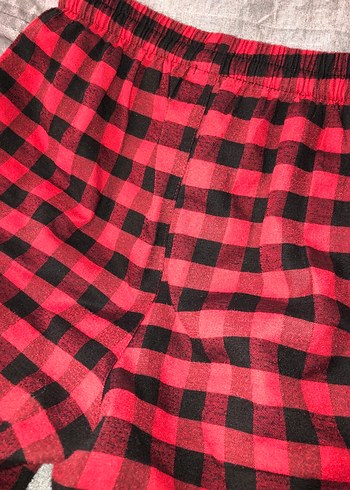 Kırmızı Ekoseli Rahat Pijama Altı - Görsel 14