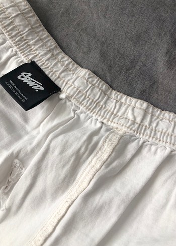 PULL&BEAR STWD Krem Baggy Keten Pantolon - Görsel 12