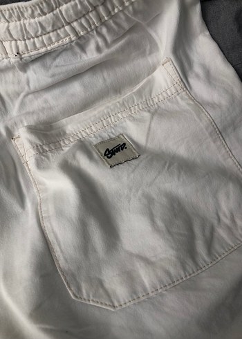 PULL&BEAR STWD Krem Baggy Keten Pantolon - Görsel 3