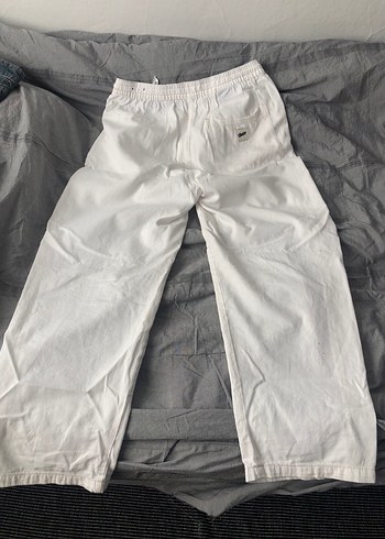 PULL&BEAR STWD Krem Baggy Keten Pantolon - Görsel 10